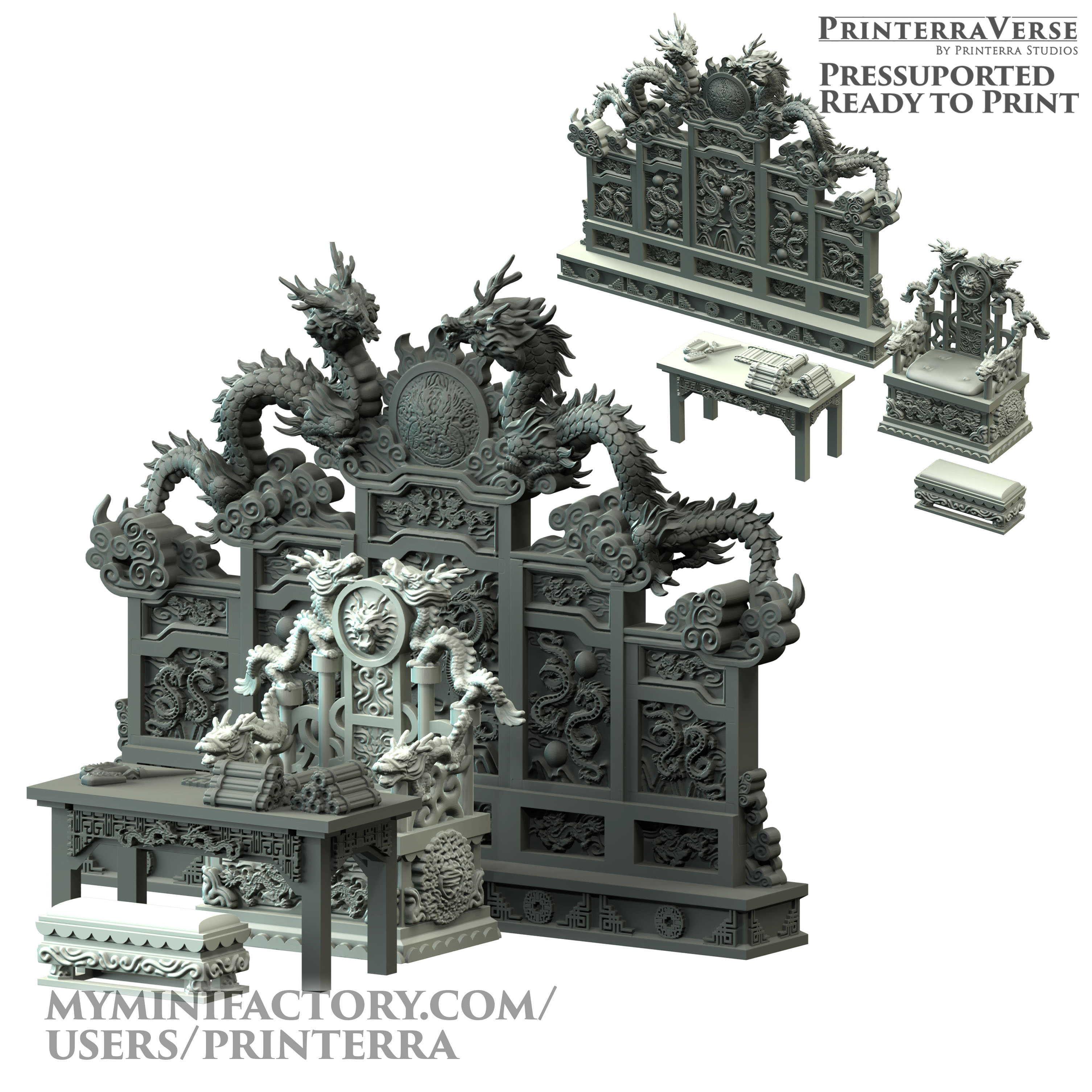 010 DAIXIYA Royal Chinese Dragon Emperor Throne terrain